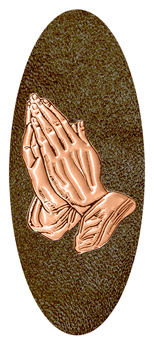 330 D516-CP-SH-BR Copper Praying Hands Shimmer Brown